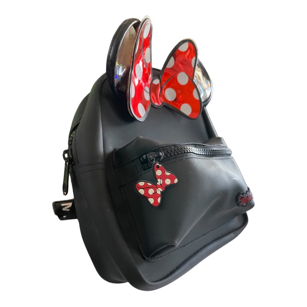 Disney Primark Minnie Mouse Star Glitter Ear Mini Backpack 8" Black - Picture 7 of 10